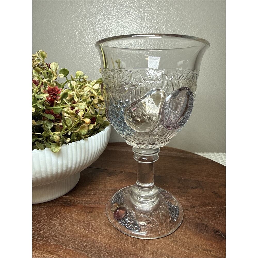 Westmoreland Della Robbia Flashed Water Goblet Vintage Glasswear